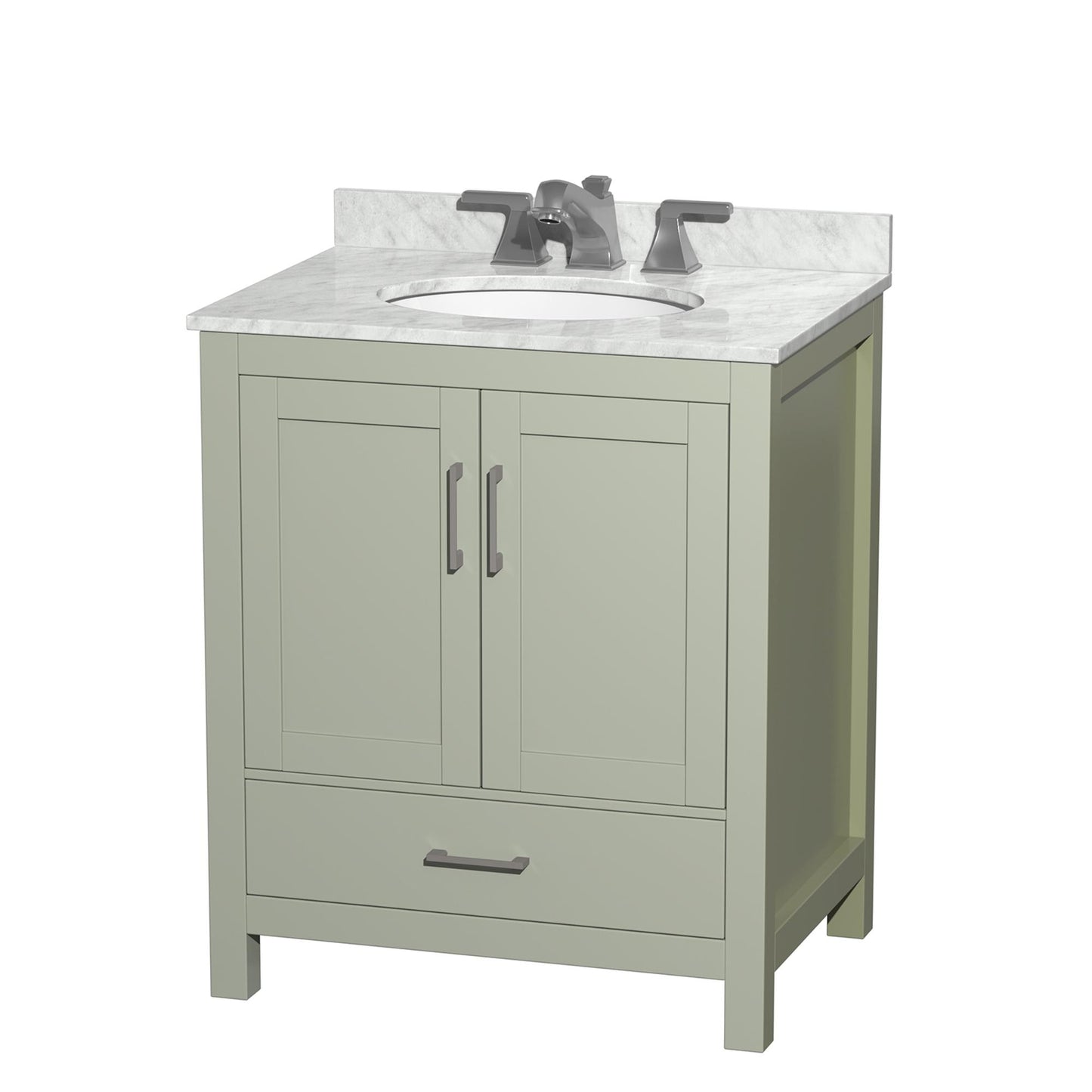Sheffield Bathroom Vanity with Countertop 30 inch Single Sink 3-hole Faucet Setup