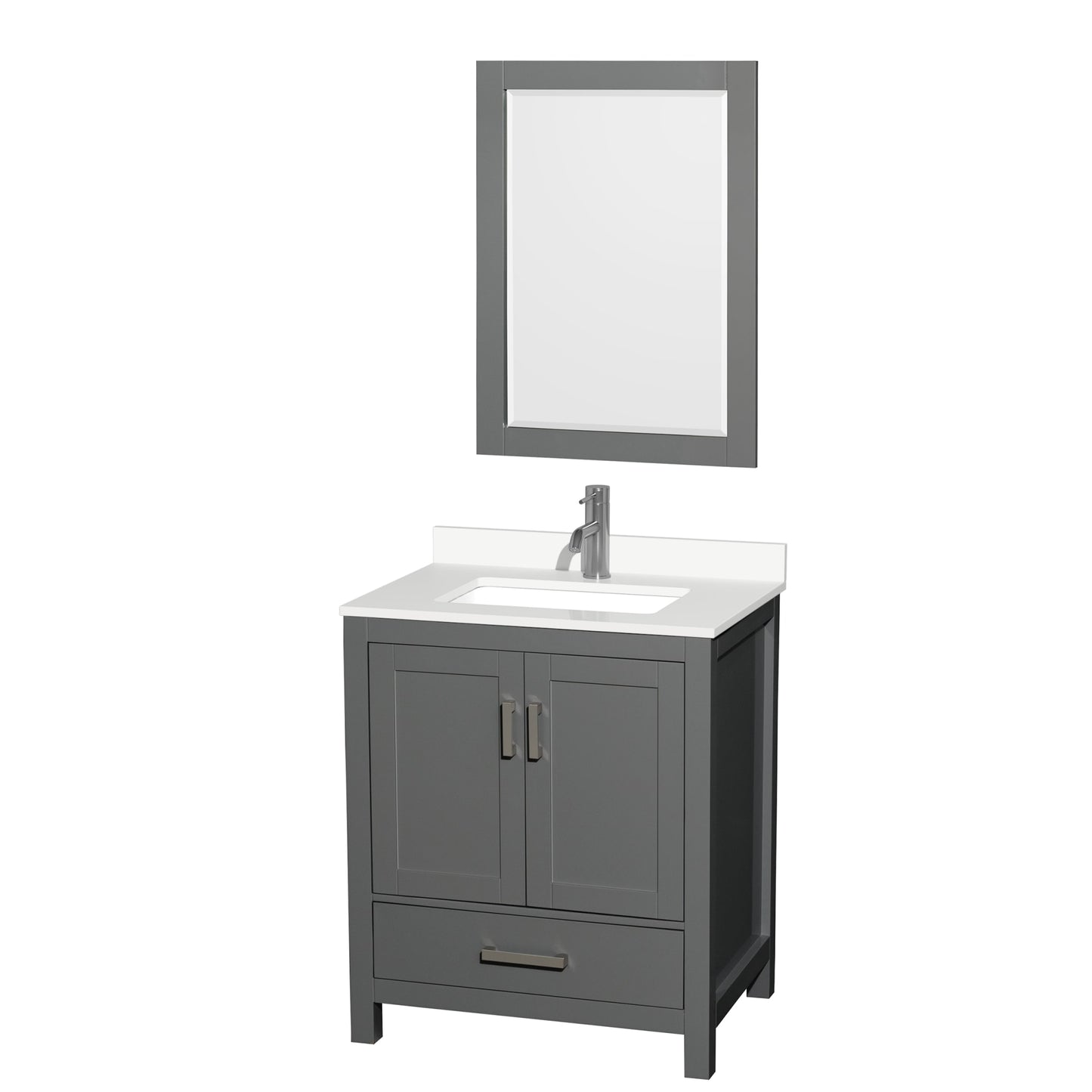 Sheffield Bathroom Vanity with Countertop 30 inch Single Sink Single hole Faucet Setup