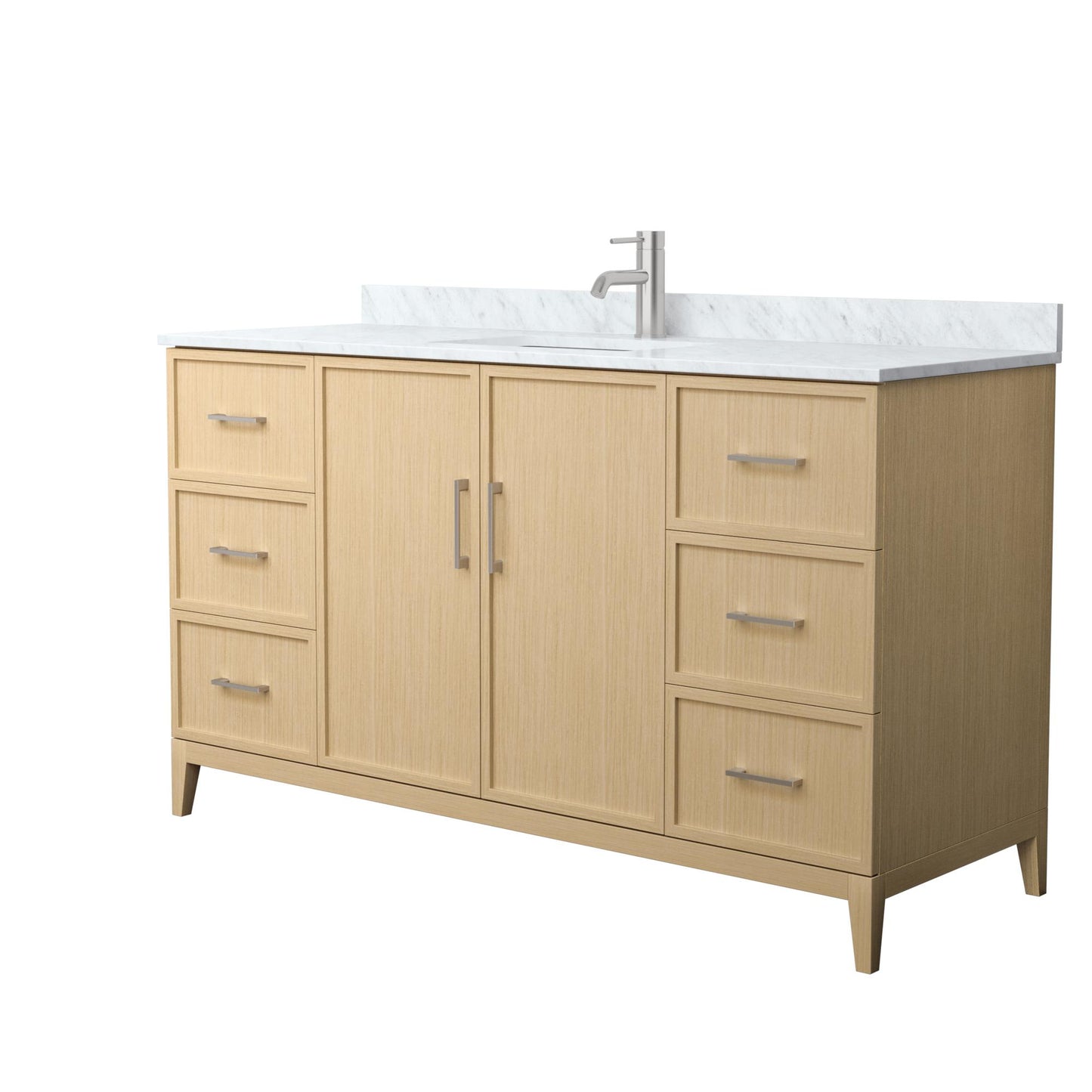 Elan Bathroom Vanity with Countertop 60 inch Single Sink Single hole Faucet Setup