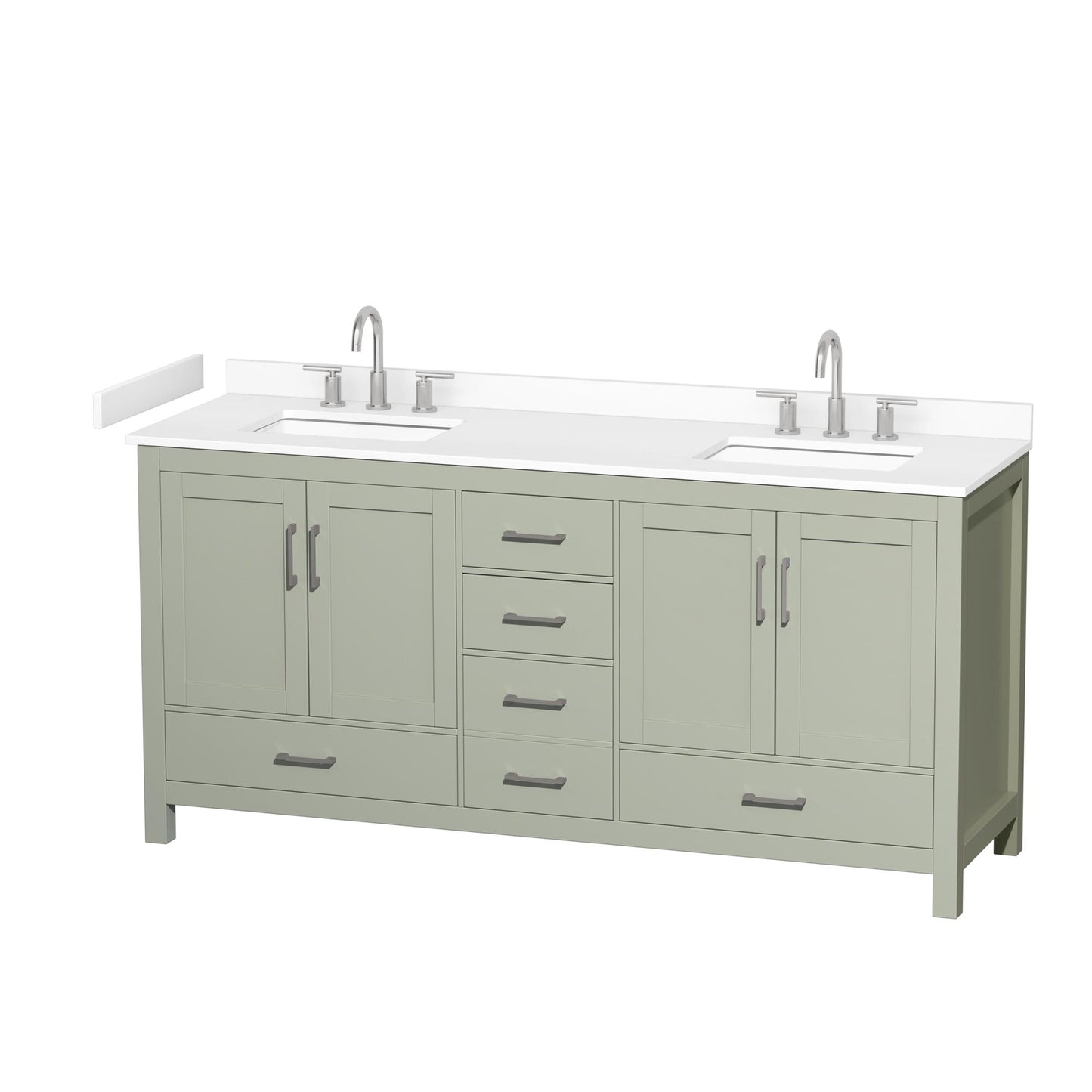 Sheffield Bathroom Vanity with Countertop 72 inch Double Sink 3-hole Faucet Setup