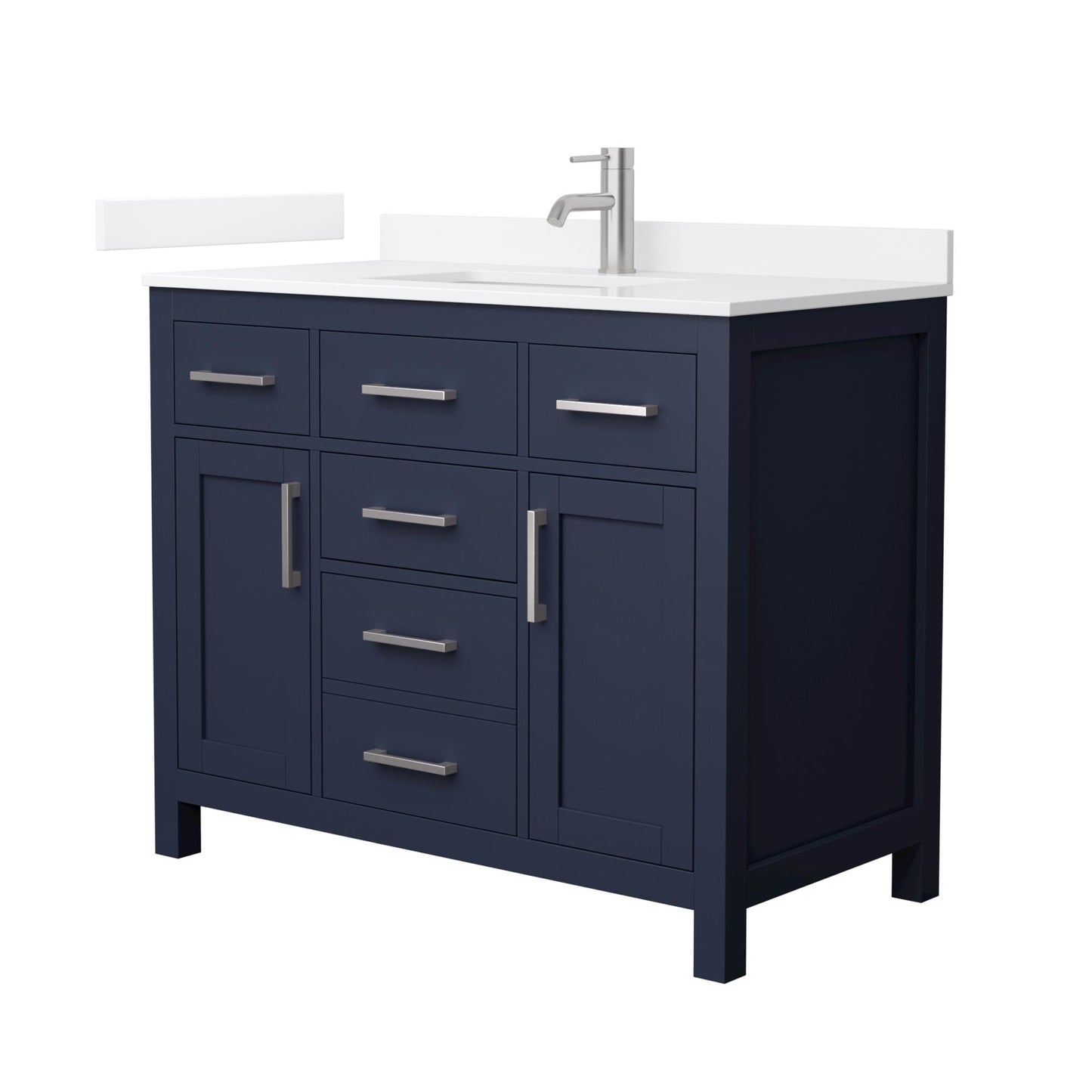 Beckett Bathroom Vanity with Countertop 42 inch Single Sink Single hole Faucet Setup