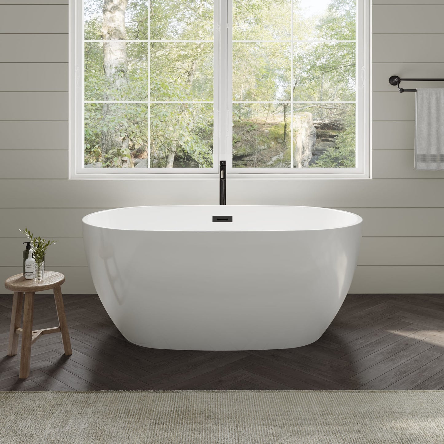 Juno Freestanding Acrylic Bathtub With Faucet 55 inch