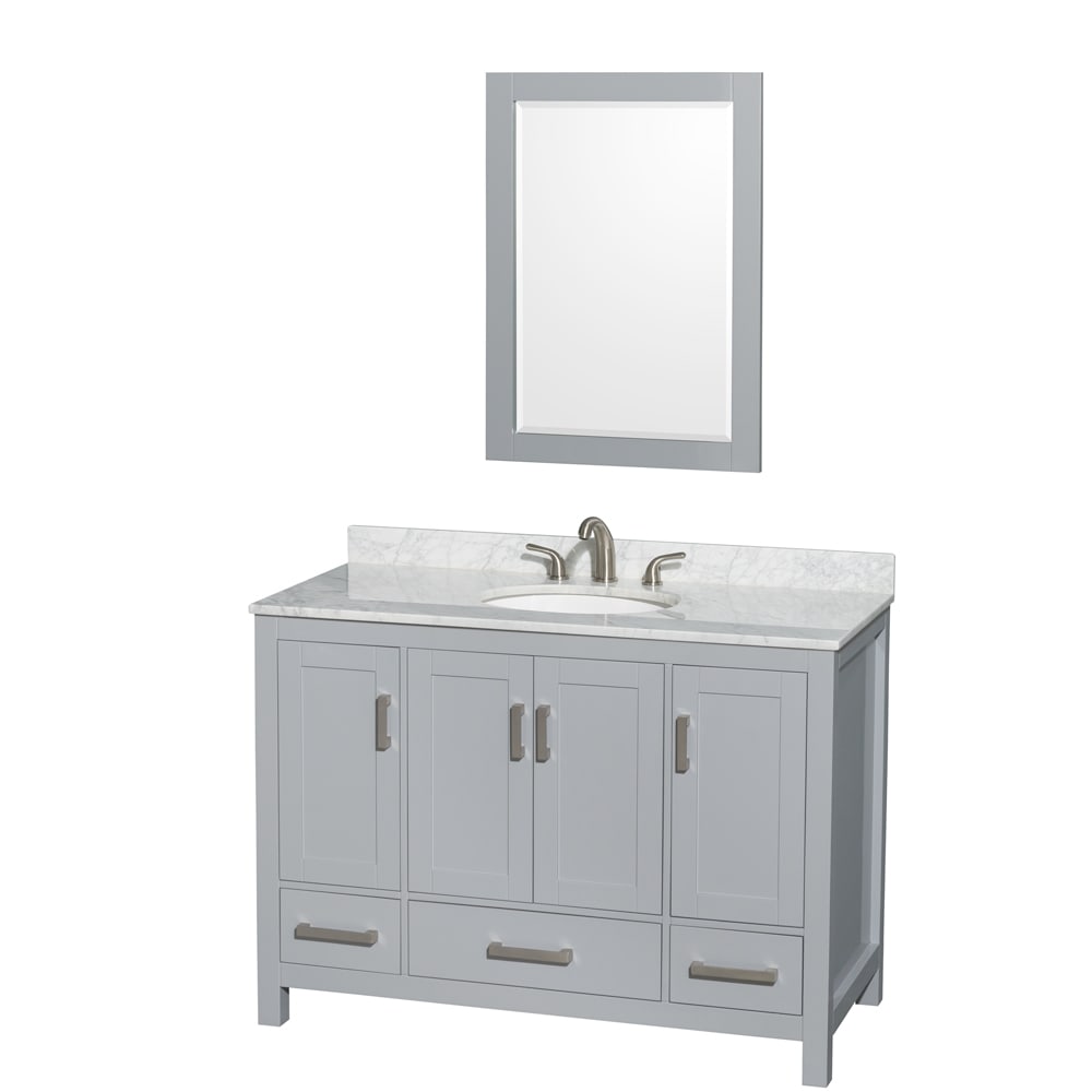 Sheffield Bathroom Vanity with Countertop 48 inch Single Sink 3-hole Faucet Setup