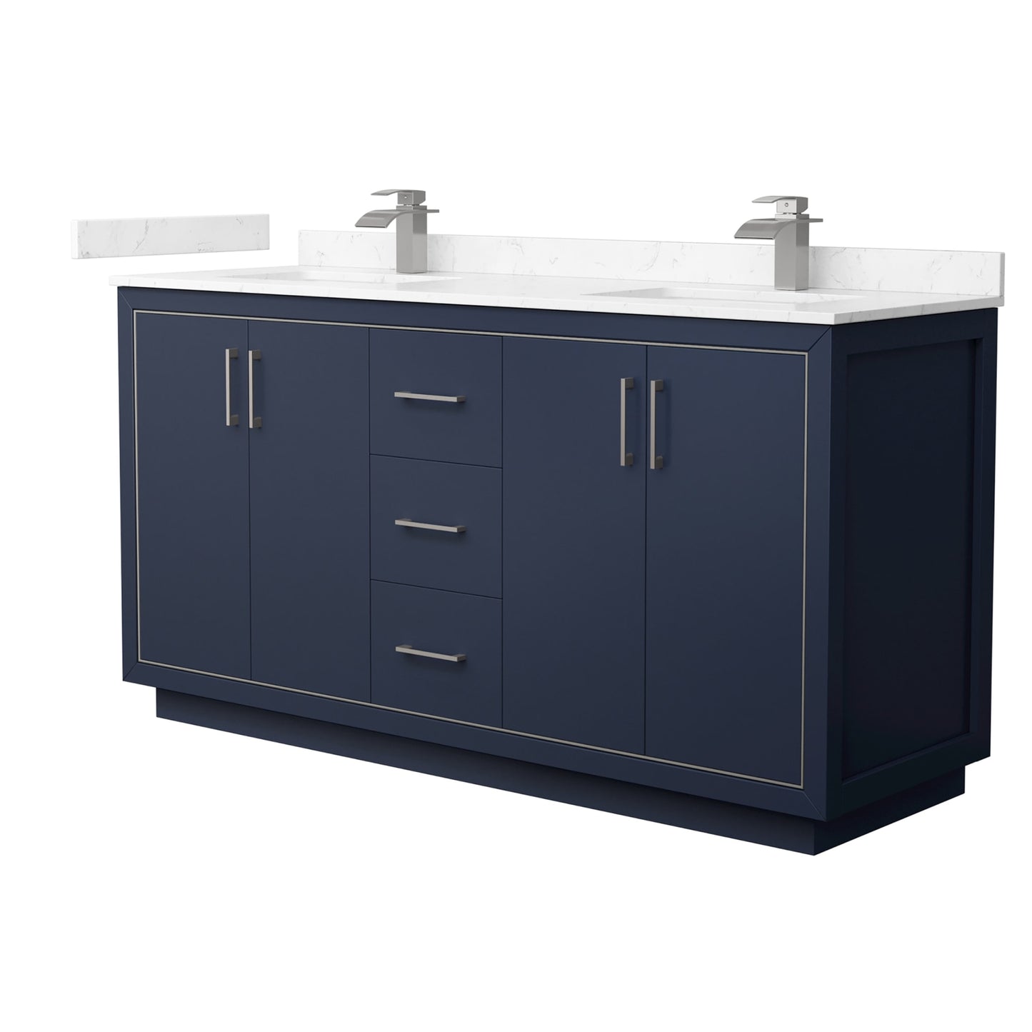 Icon Bathroom Vanity with Countertop 66 inch Double Sink Single hole Faucet Setup