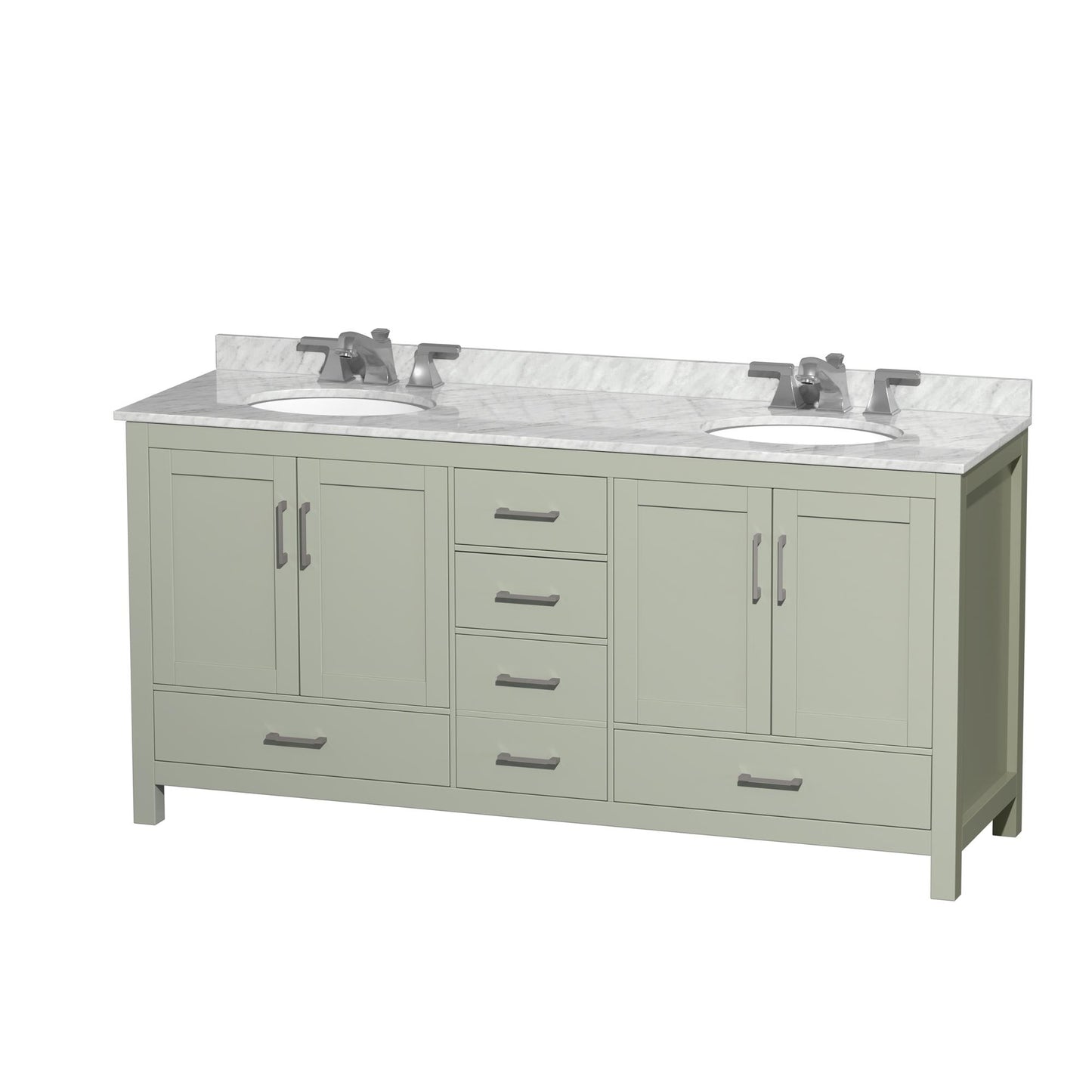 Sheffield Bathroom Vanity with Countertop 72 inch Double Sink 3-hole Faucet Setup