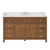 Custom image for Toasted Walnut with Brushed Nickel Trim / White Quartz / No Mirror