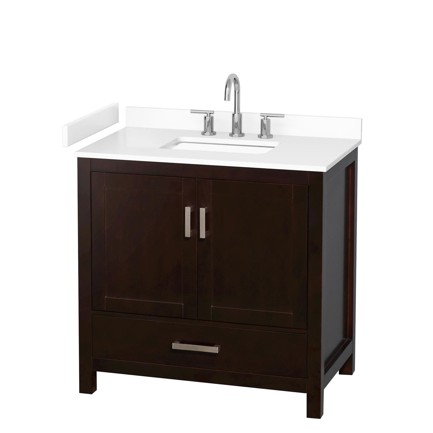 Sheffield Bathroom Vanity with Countertop 36 inch Single Sink 3-hole Faucet Setup