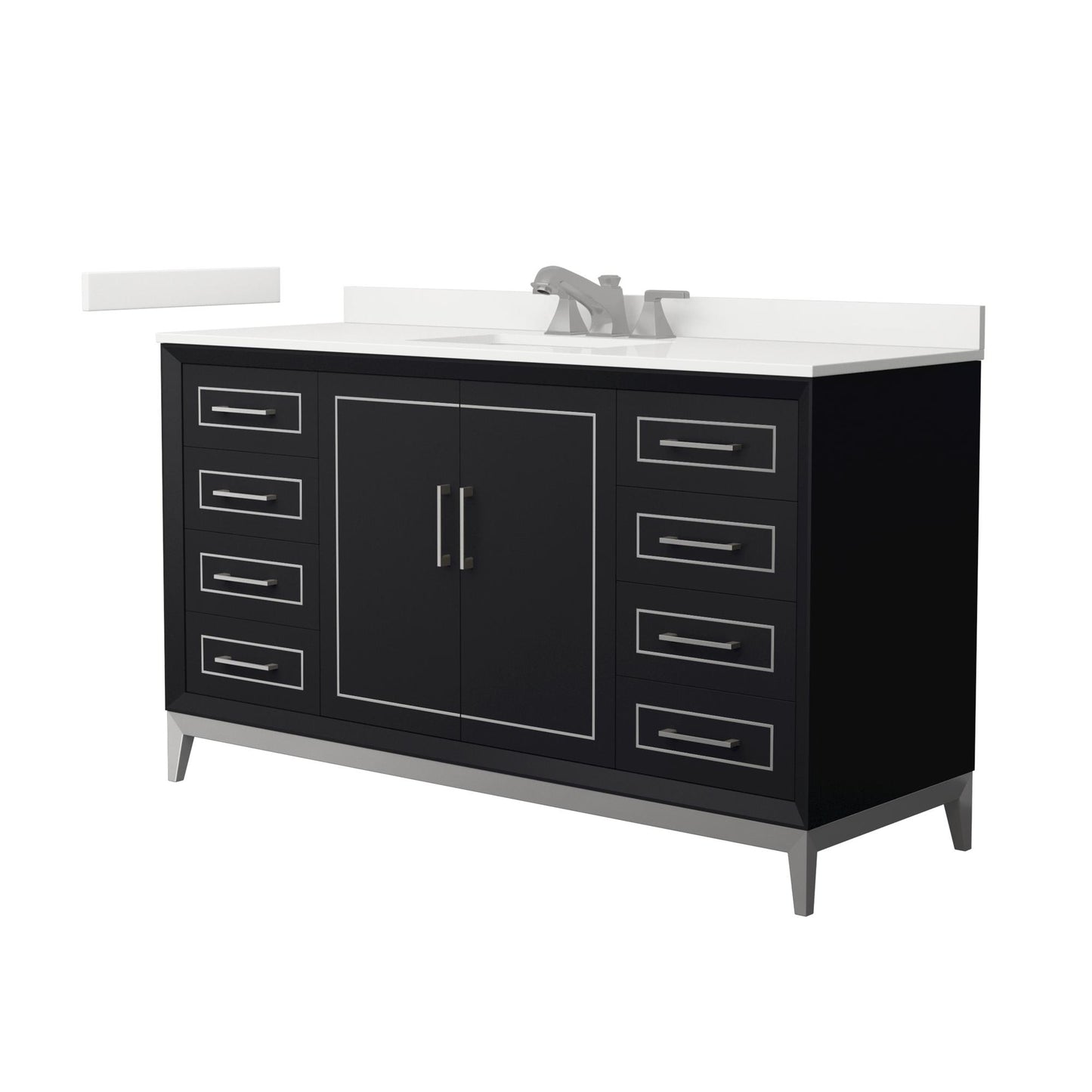 Marlena Bathroom Vanity with Countertop 60 inch Single Sink 3-hole Faucet Setup