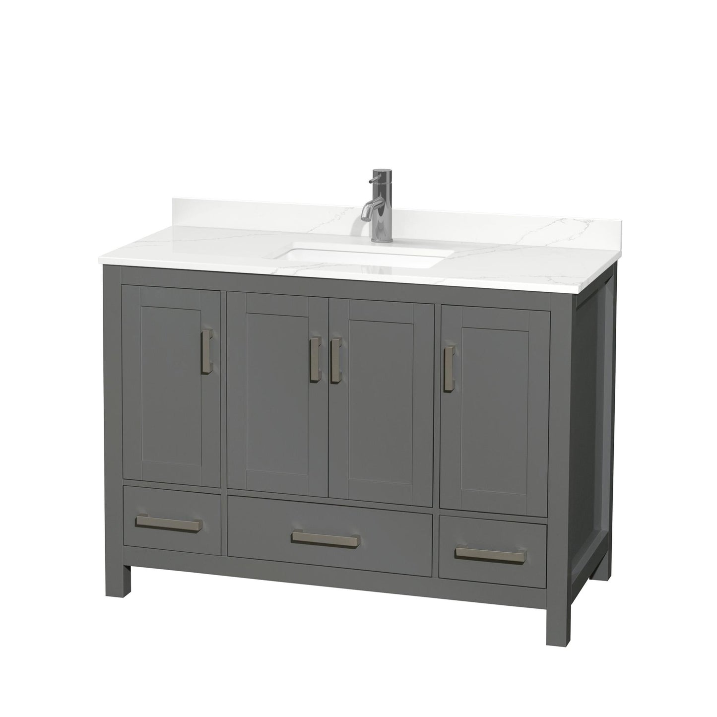 Sheffield Bathroom Vanity with Countertop 48 inch Single Sink Single hole Faucet Setup