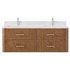 Custom image for Toasted Walnut with Brushed Nickel Trim / White Quartz / No Mirror