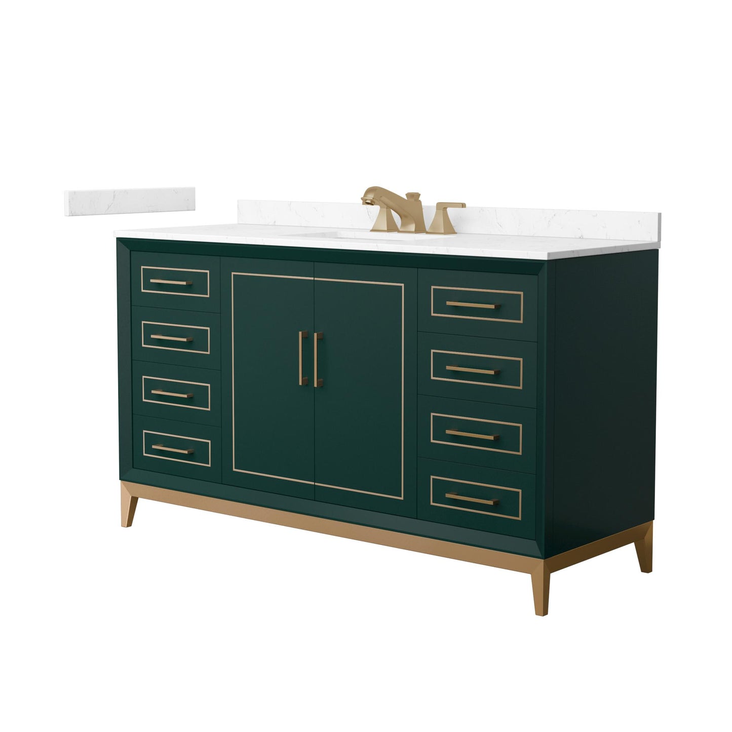 Marlena Bathroom Vanity with Countertop 60 inch Single Sink 3-hole Faucet Setup