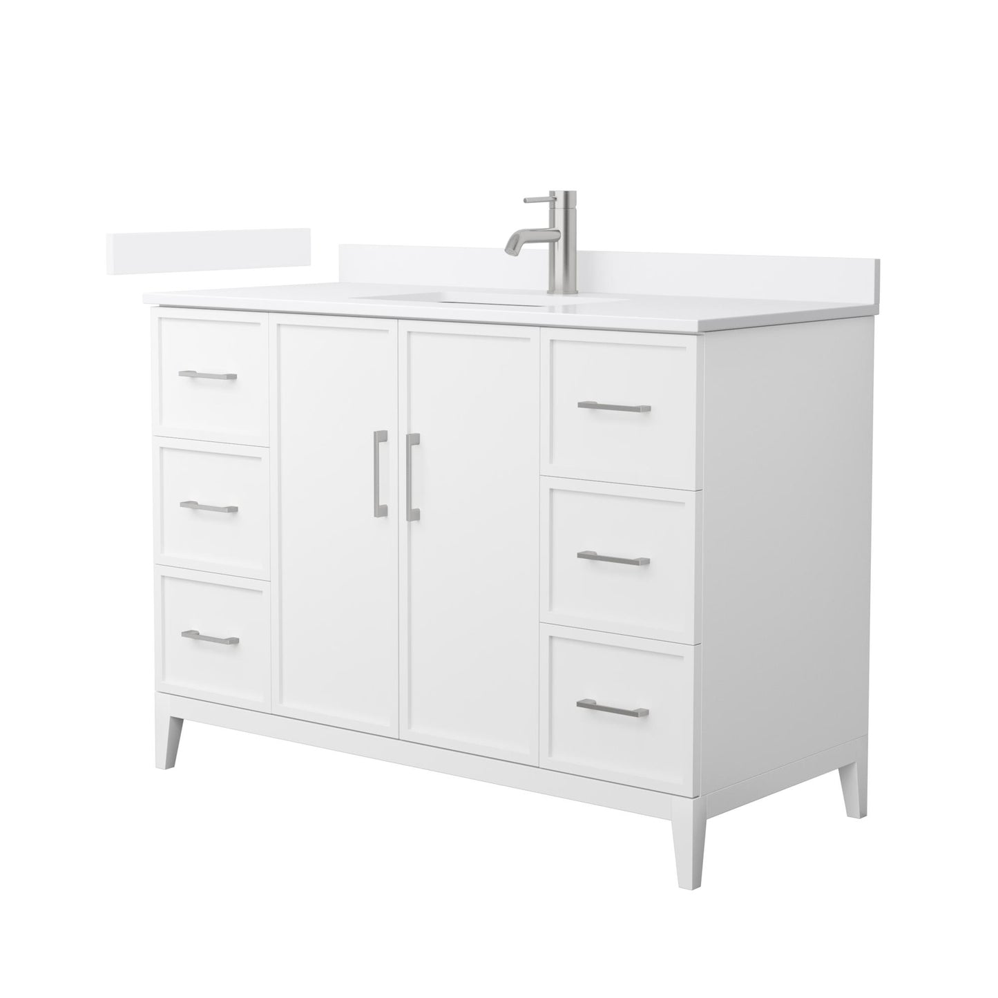 Elan Bathroom Vanity with Countertop 48 inch Single Sink Single hole Faucet Setup