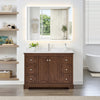 Custom image for Dark Walnut with Polished Chrome Trim / White Quartz / No Mirror