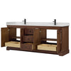 Custom image for Dark Walnut with Matte Black Trim / Carrara Cultured Marble / No Mirror