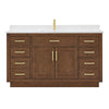 Custom image for Dark Oak with Brushed Gold Trim / Giotto Quartz / No Mirror