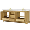 Custom image for Honey Oak with Brushed Gold Trim / White Cultured Marble / No Mirror