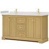 Custom image for Honey Oak with Brushed Gold Trim / Giotto Quartz / No Mirror