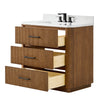 Custom image for Toasted Walnut with Matte Black Trim / Giotto Quartz / No Mirror