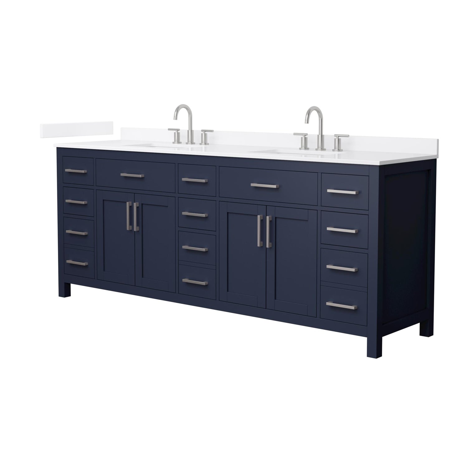 Beckett Bathroom Vanity with Countertop 84 inch Double Sink 3-hole Faucet Setup