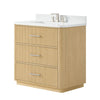 Custom image for Scandinavian Oak with Brushed Nickel Trim / White Quartz / No Mirror