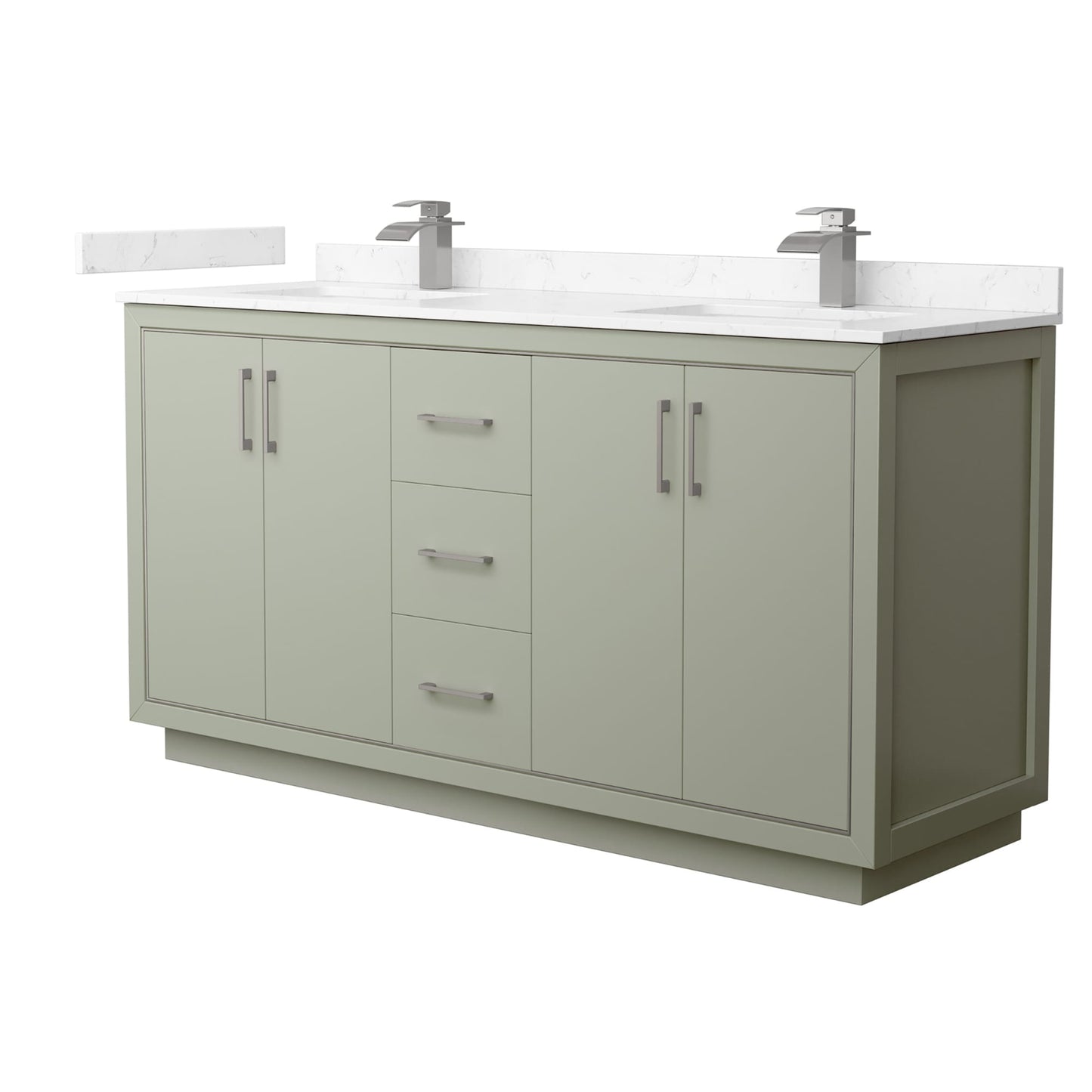 Icon Bathroom Vanity with Countertop 66 inch Double Sink Single hole Faucet Setup