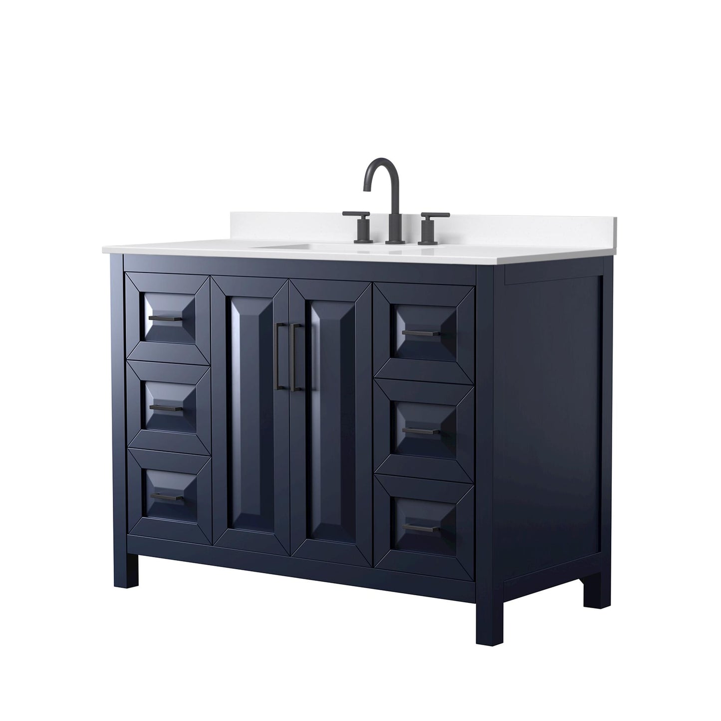 Daria Bathroom Vanity with Countertop 48 inch Single Sink 3-hole Faucet Setup