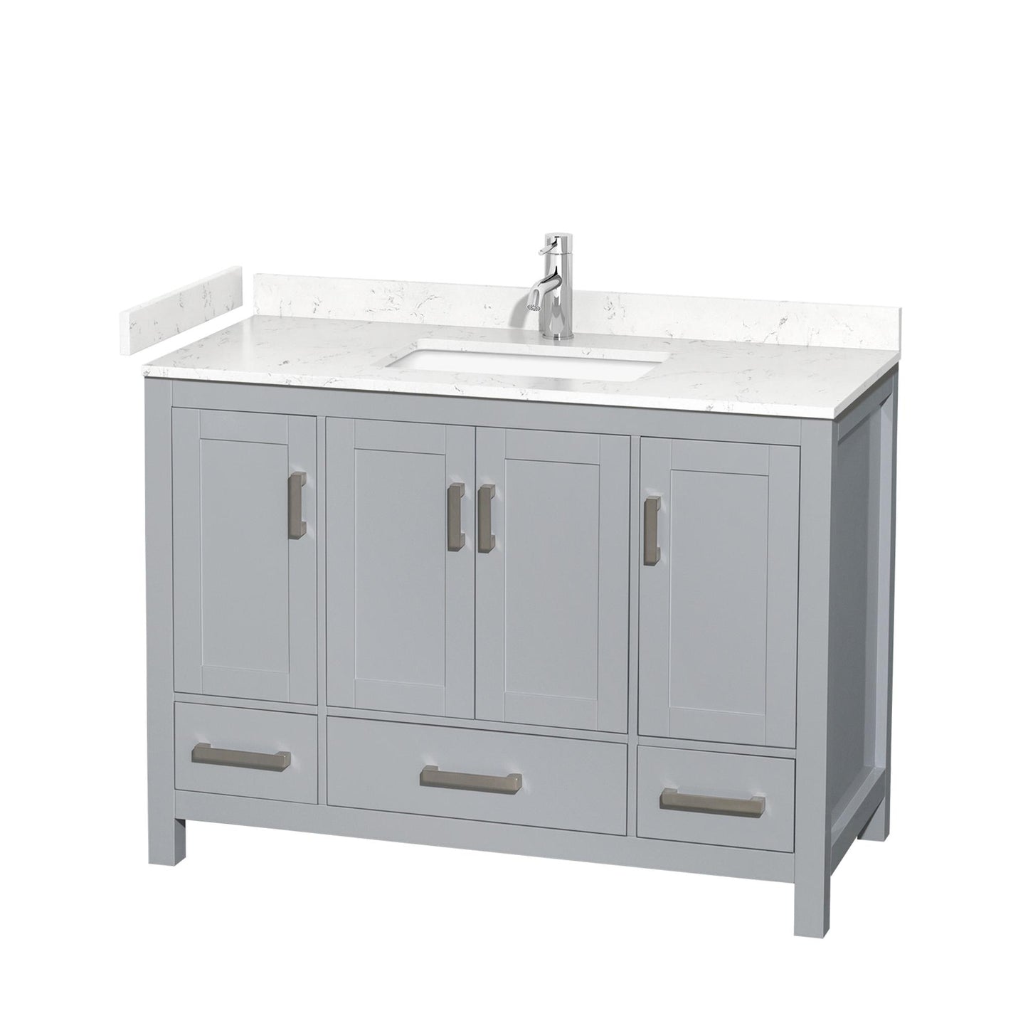 Sheffield Bathroom Vanity with Countertop 48 inch Single Sink Single hole Faucet Setup