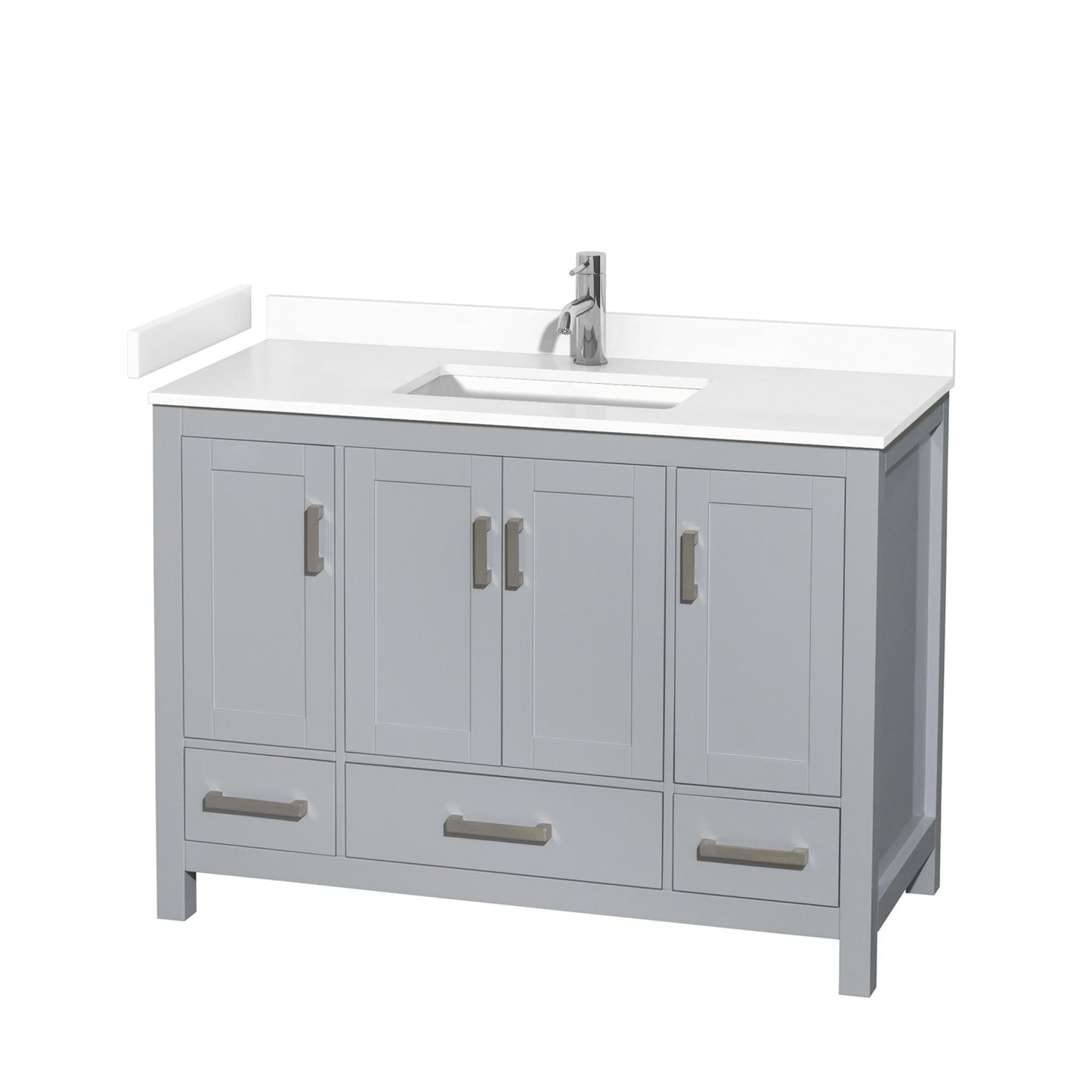 Sheffield Bathroom Vanity with Countertop 48 inch Single Sink Single hole Faucet Setup