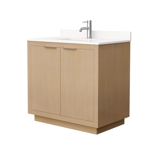 Maroni Bathroom Vanity with Countertop 36 inch Single Sink Single hole Faucet Setup
