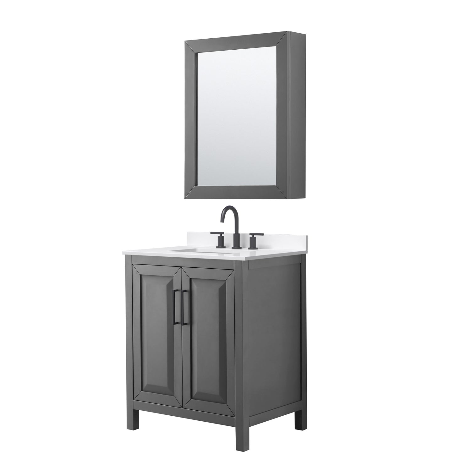 Daria Bathroom Vanity with Countertop 30 inch Single Sink 3-hole Faucet Setup