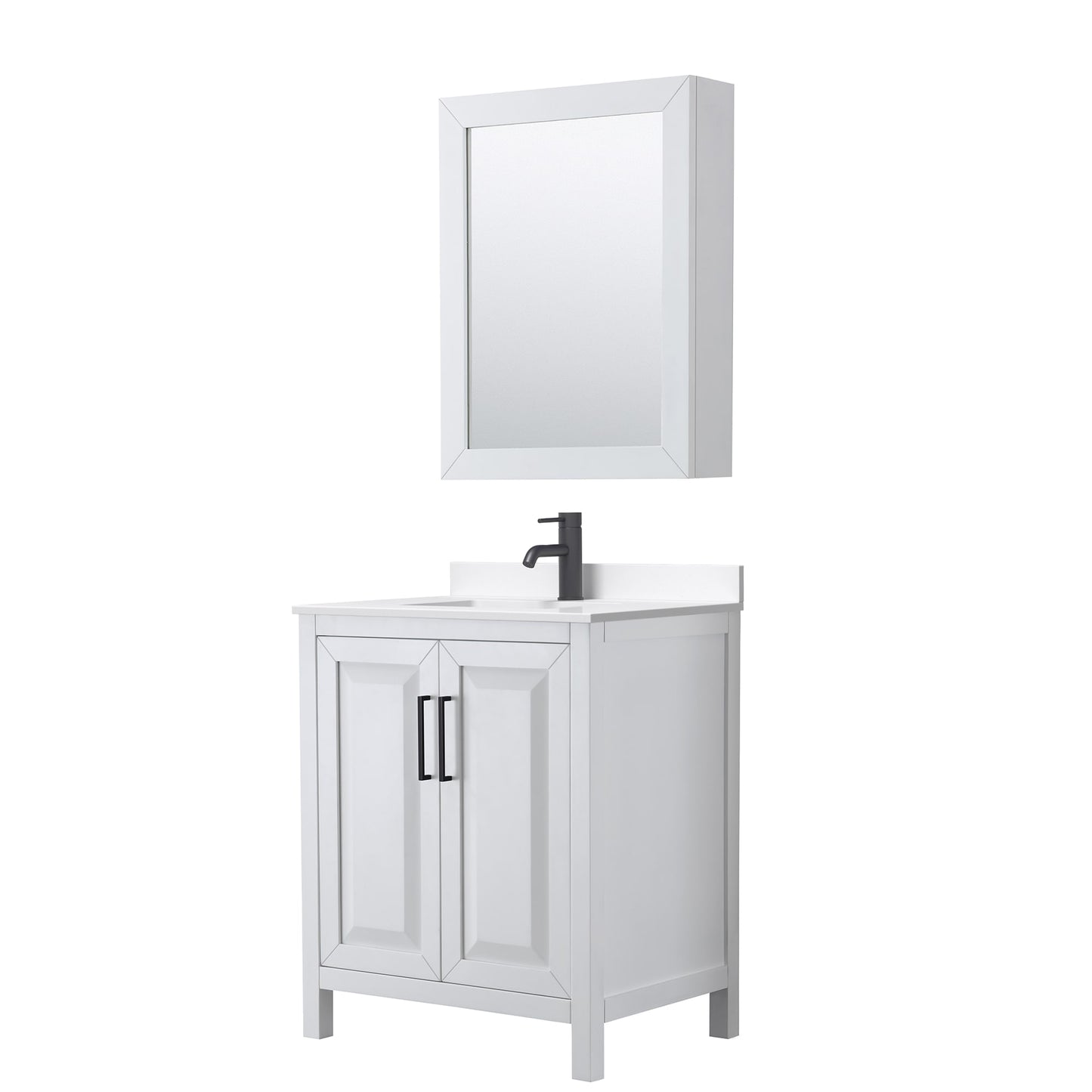 Daria Bathroom Vanity with Countertop 30 inch Single Sink Single hole Faucet Setup