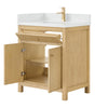 Custom image for Scandinavian Oak with Satin Bronze Trim / White Quartz / No Mirror