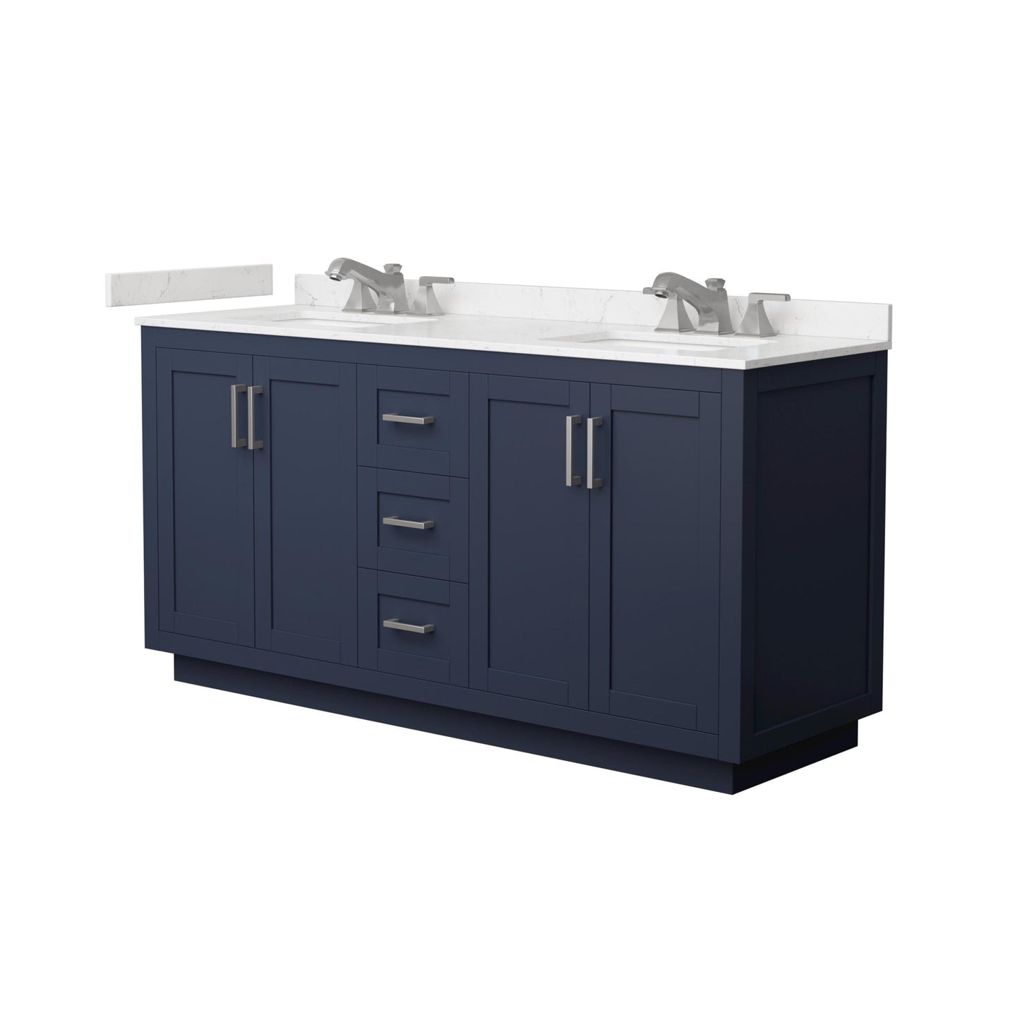 Miranda Bathroom Vanity with Countertop 66 inch Double Sink 3-hole Faucet Setup