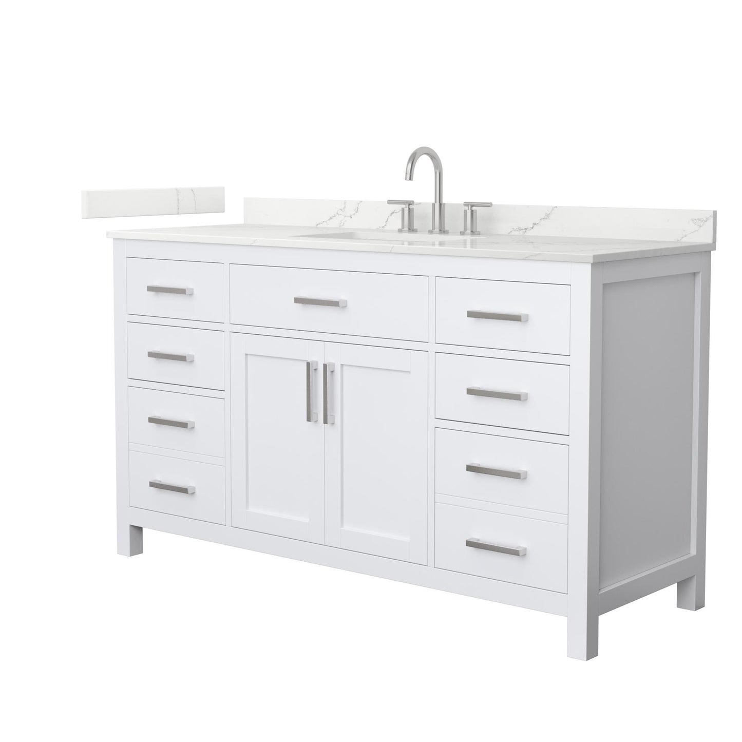 Beckett Bathroom Vanity with Countertop 60 inch Single Sink 3-hole Faucet Setup