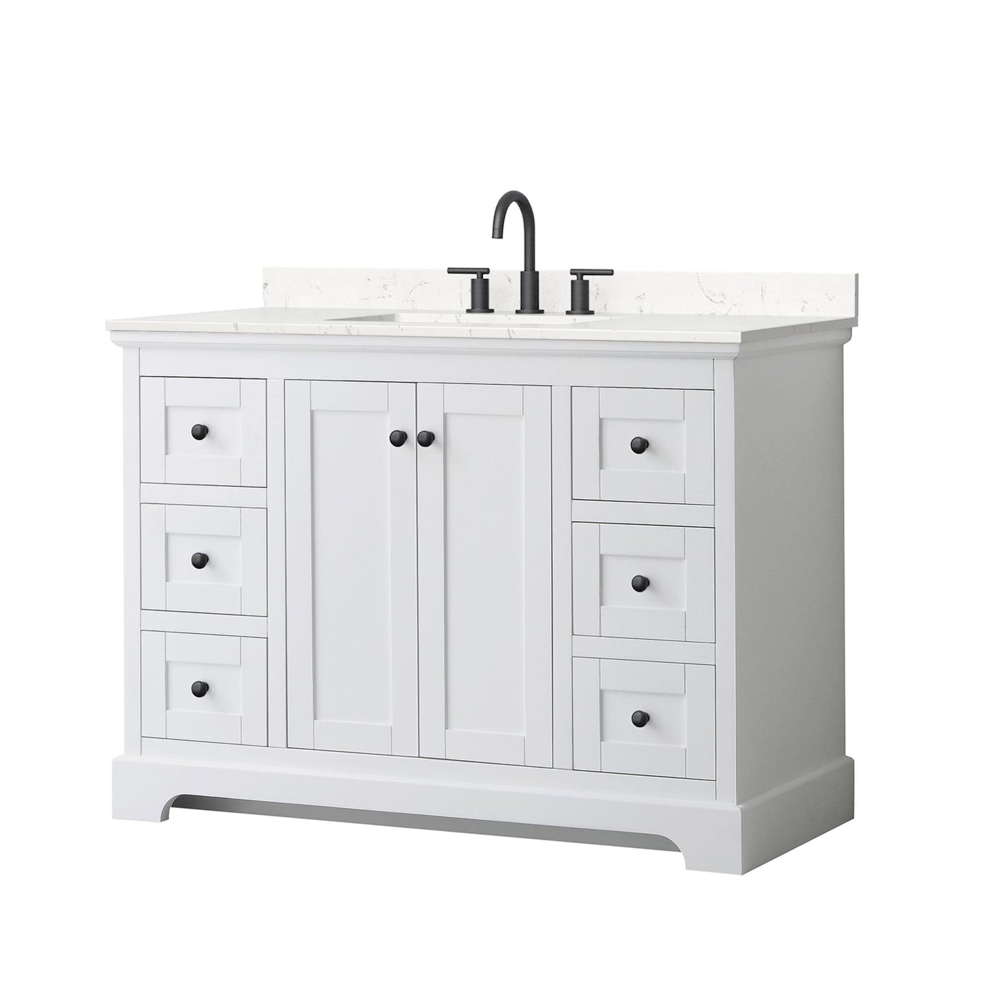 Avery Bathroom Vanity with Countertop 48 inch Single Sink 3-hole Faucet Setup