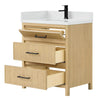 Custom image for Scandinavian Oak with Matte Black Trim / White Quartz / No Mirror