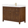 Custom image for Dark Walnut with Brushed Gold Trim / White Quartz / No Mirror