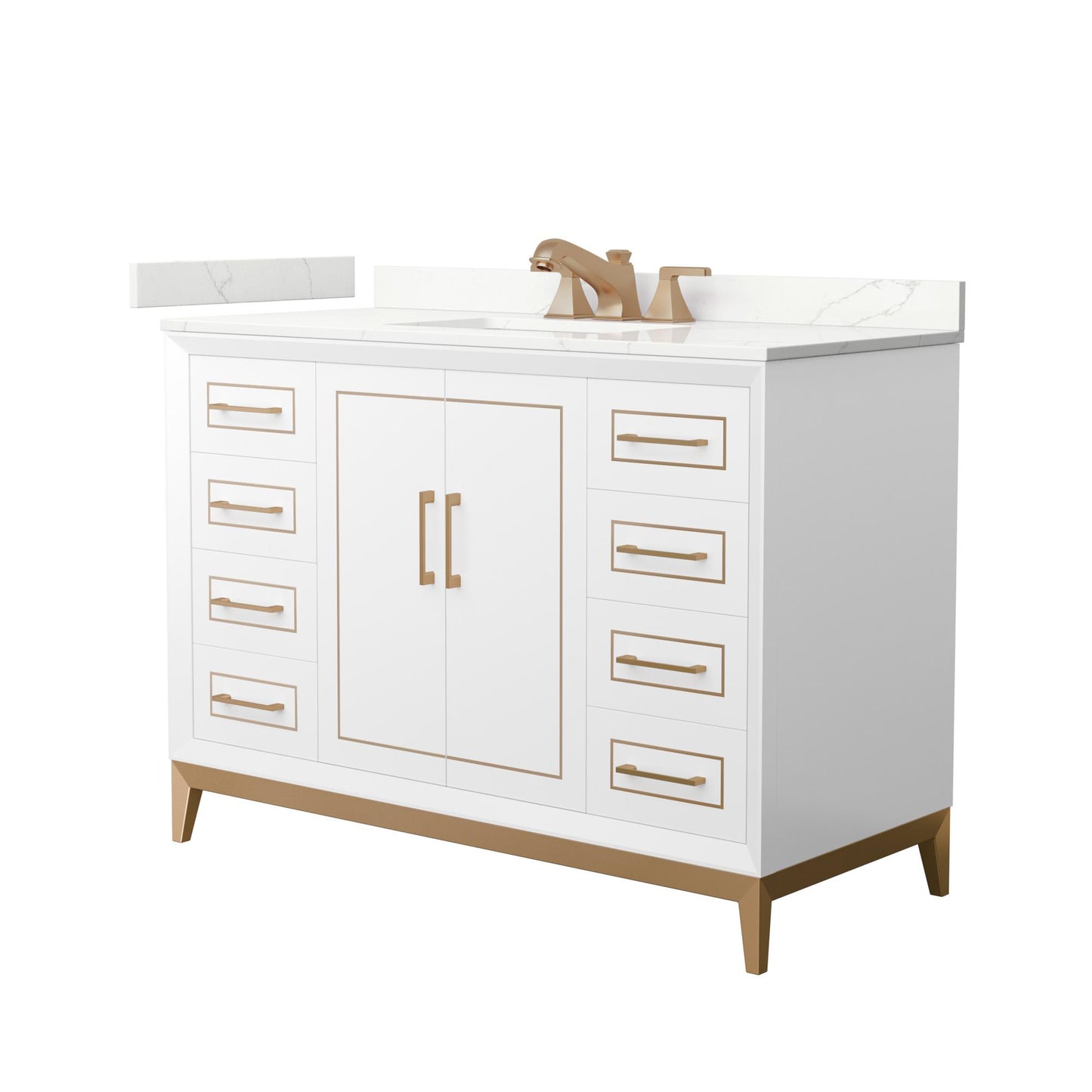 Marlena Bathroom Vanity with Countertop 48 inch Single Sink 3-hole Faucet Setup