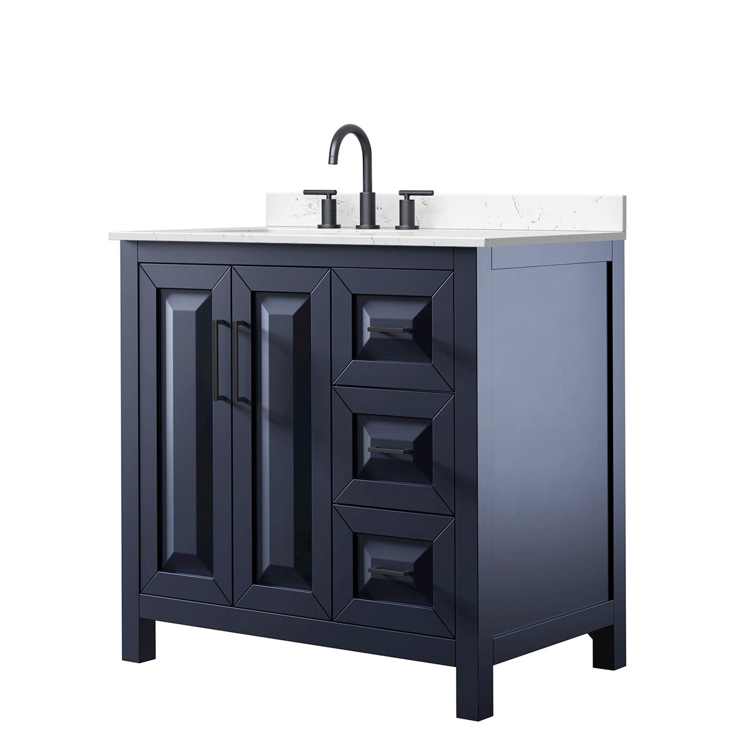 Daria Bathroom Vanity with Countertop 36 inch Single Sink 3-hole Faucet Setup