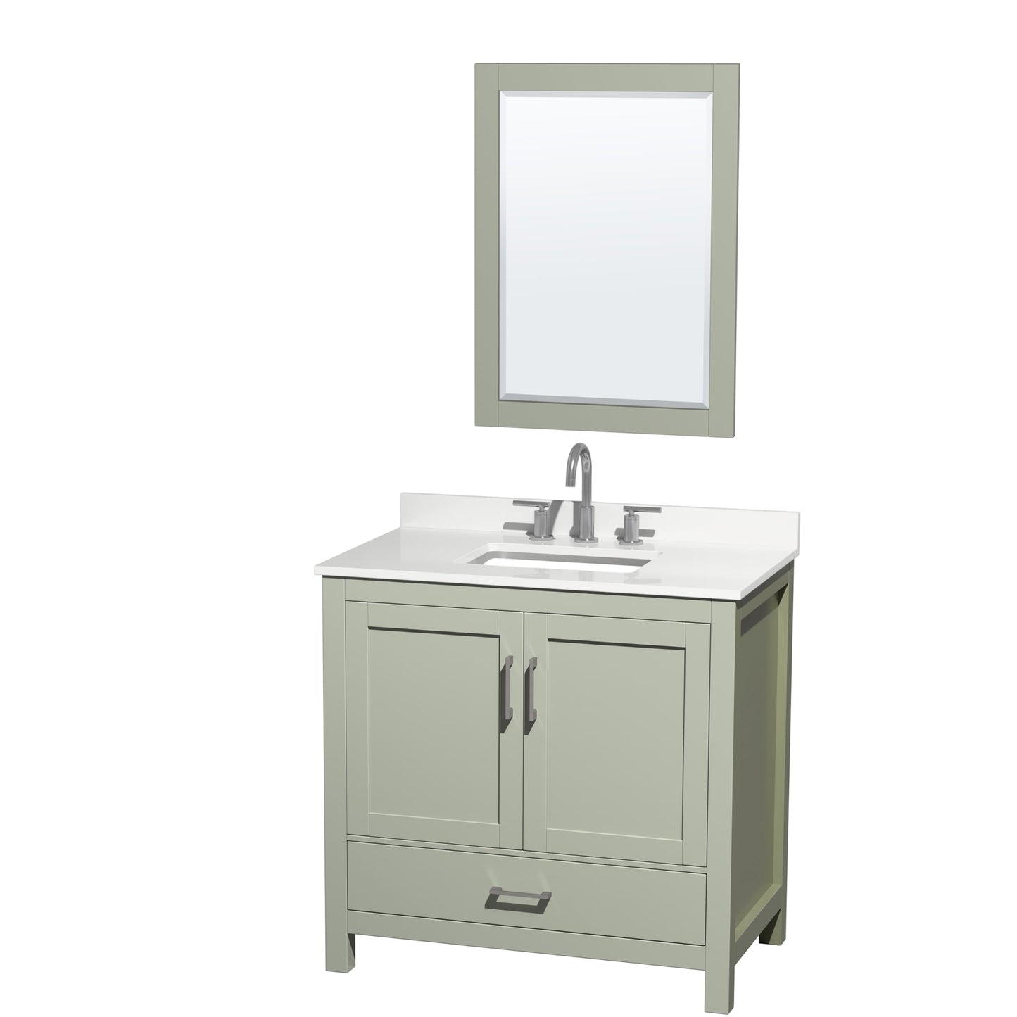 Sheffield Bathroom Vanity with Countertop 36 inch Single Sink 3-hole Faucet Setup