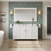 Custom image for White with Brushed Nickel Trim / White Cultured Marble / No Mirror