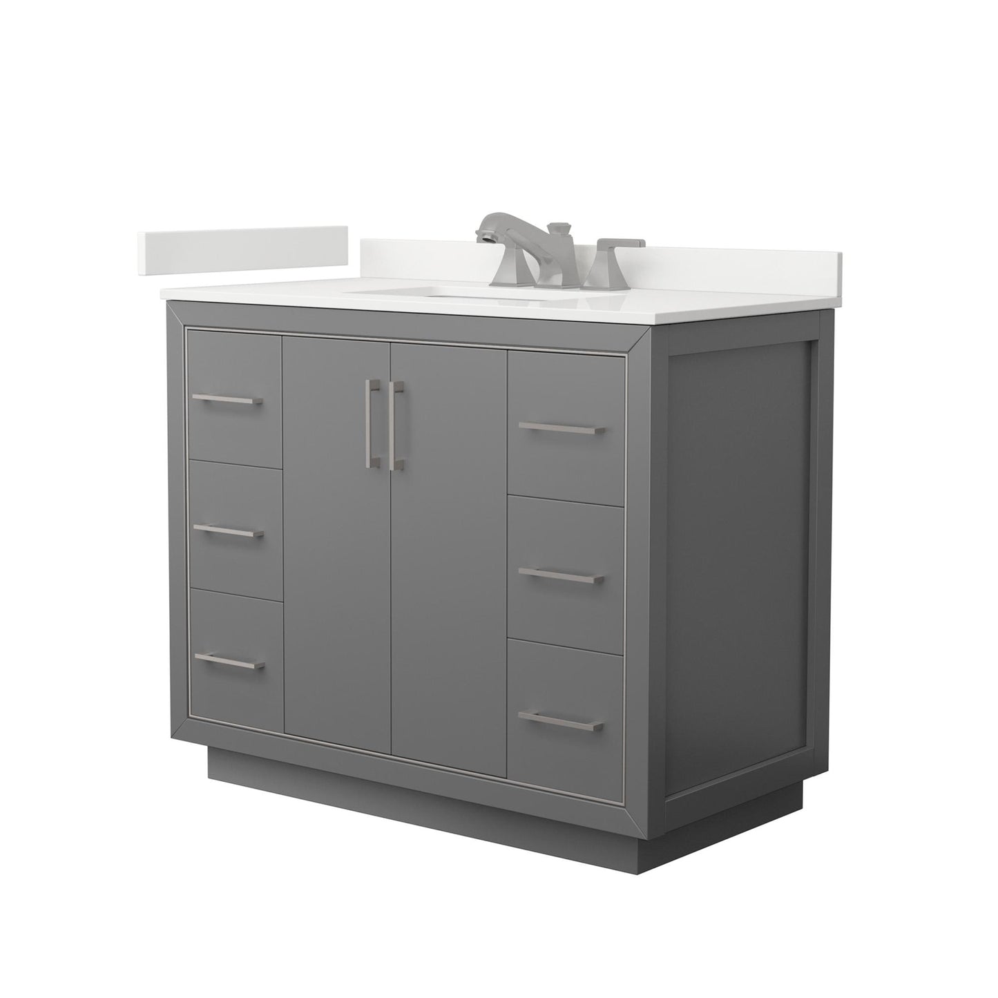 Icon Bathroom Vanity with Countertop 42 inch Single Sink 3-hole Faucet Setup