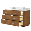 Custom image for Toasted Walnut with Brushed Nickel Trim / White Quartz / No Mirror