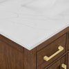 Custom image for Dark Oak with Brushed Gold Trim / Giotto Quartz / No Mirror