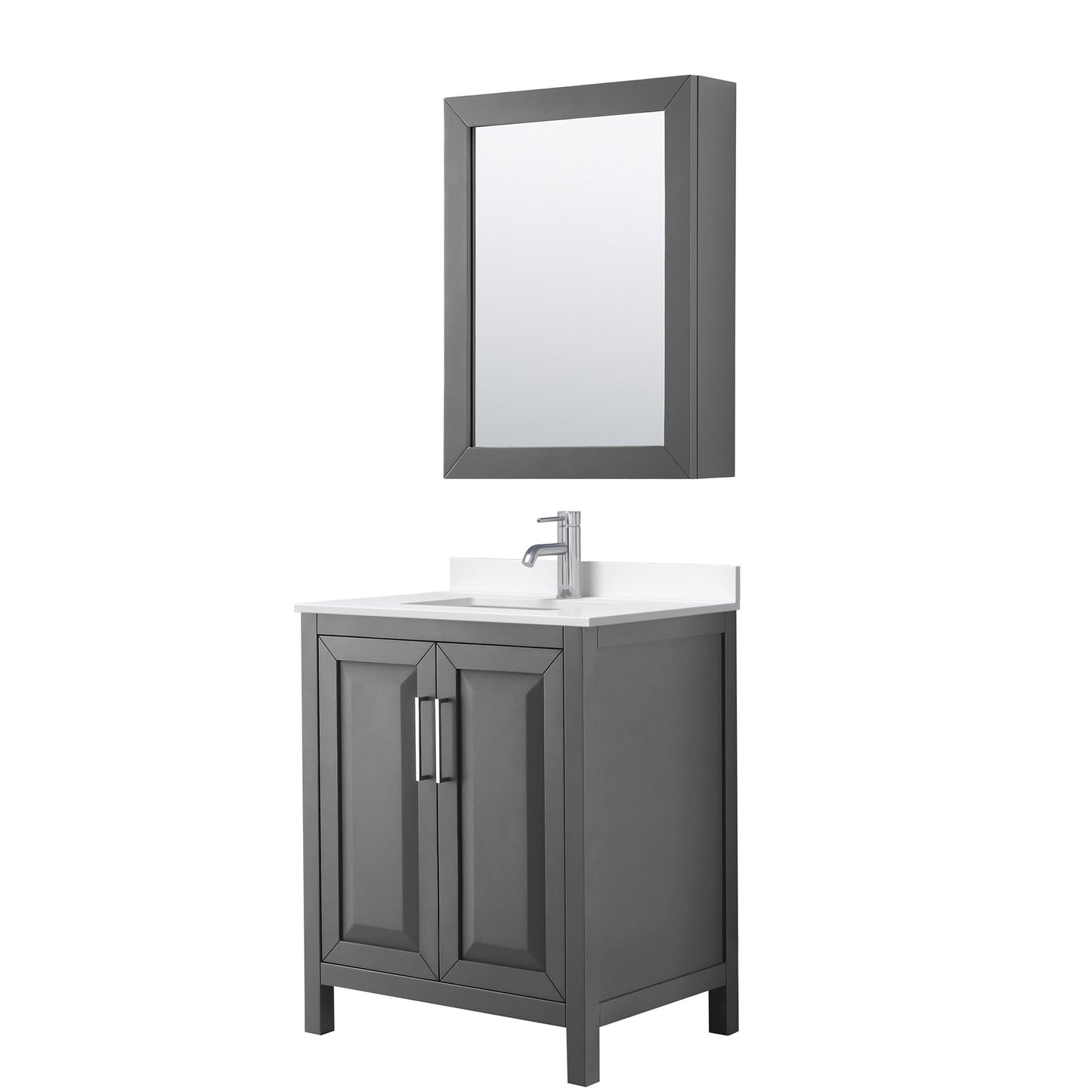 Daria Bathroom Vanity with Countertop 30 inch Single Sink Single hole Faucet Setup
