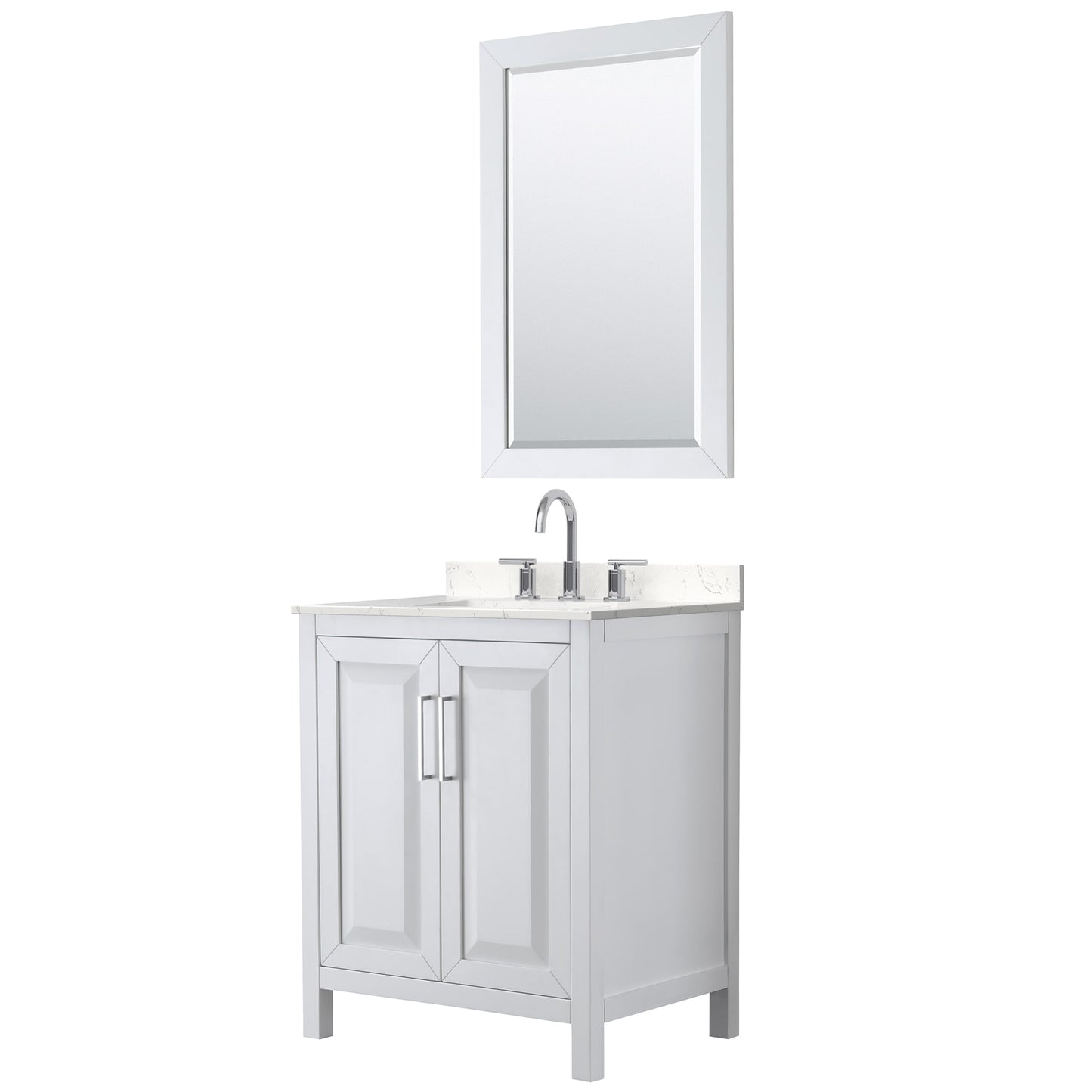 Daria Bathroom Vanity with Countertop 30 inch Single Sink 3-hole Faucet Setup