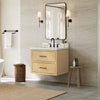 Custom image for Scandinavian Oak with Matte Black Trim / Giotto Quartz / No Mirror