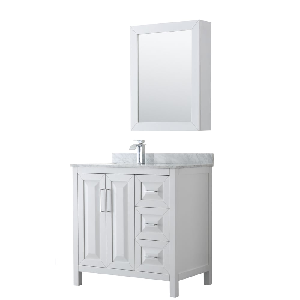 Daria Bathroom Vanity with Countertop 36 inch Single Sink Single hole Faucet Setup
