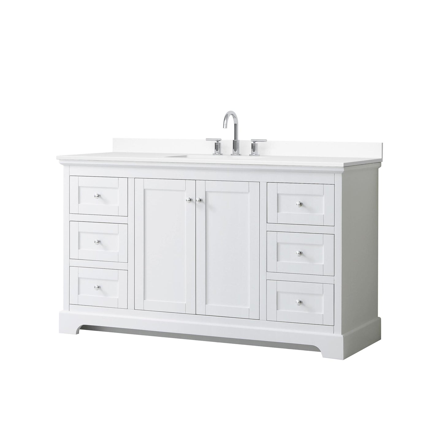 Avery Bathroom Vanity with Countertop 60 inch Single Sink 3-hole Faucet Setup