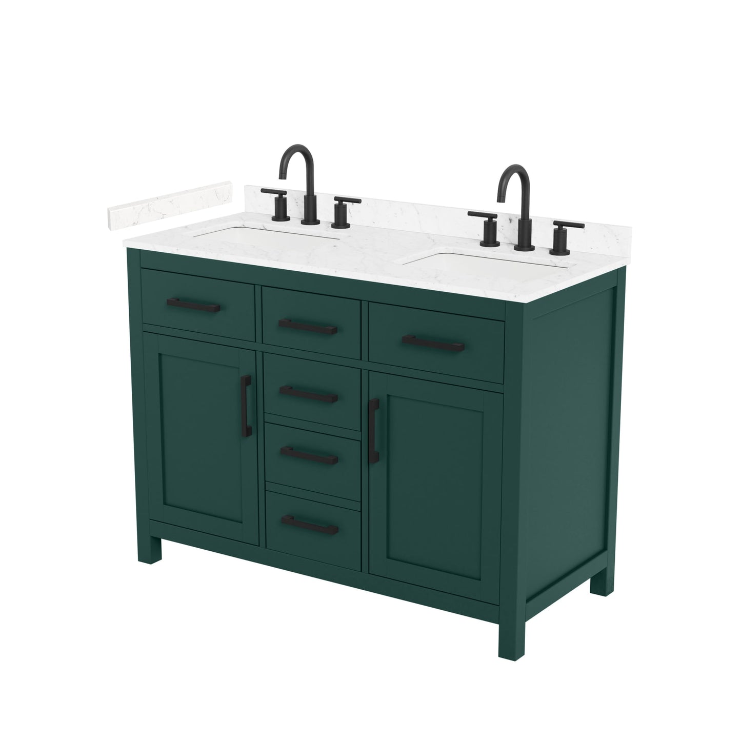 Beckett Bathroom Vanity with Countertop 48 inch Double Sink 3-hole Faucet Setup